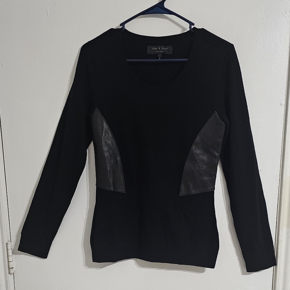 rag & bone Black and Gray Fitted‎ Cardigan Sweater